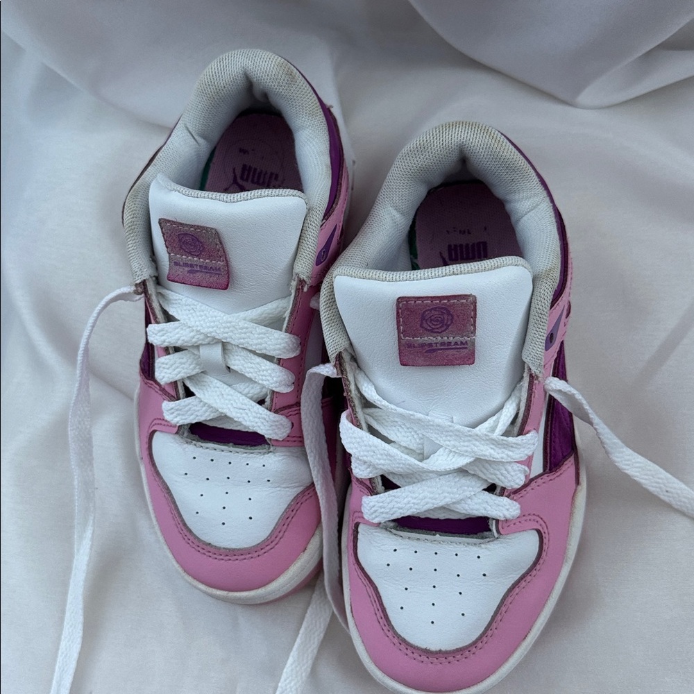 Puma Little Girl Slipstream Runaway Lace Up Sneaker Size 1 Pink, Purple & White - Picture 10 of 15